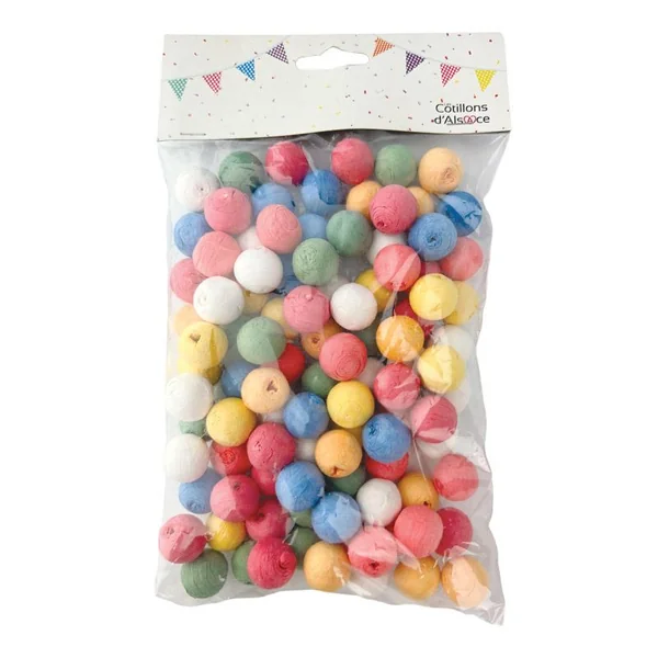 100 BOULES DE PAPIER MULTICOLORE