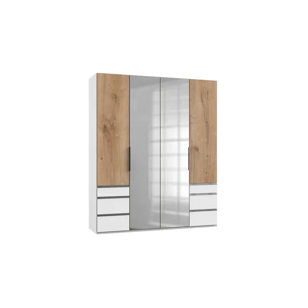 Armoire adulte contemporaine 200 cm chêne/blanc Jasper I
