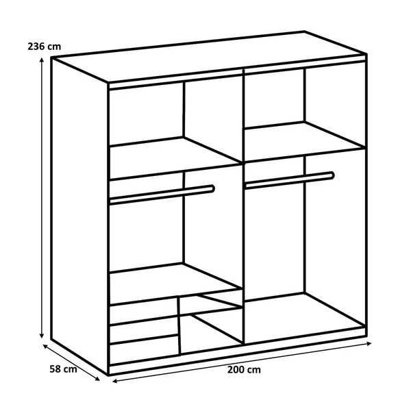 Armoire adulte contemporaine 200 cm chêne/blanc Jasper I