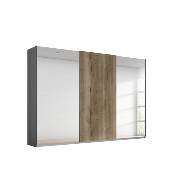 Armoire adulte moderne 271 cm gris foncé/chêne Fabiane