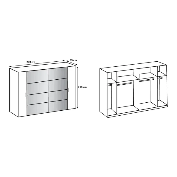 Armoire adulte moderne blanc laqué Clarisse