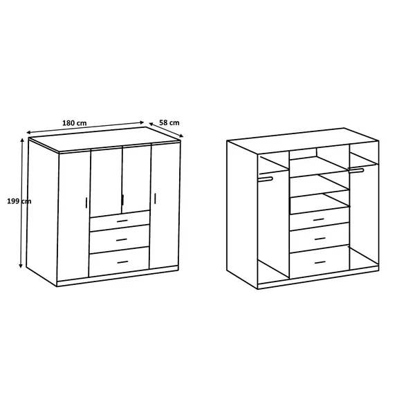 Armoire contemporaine 180 cm Bolivie