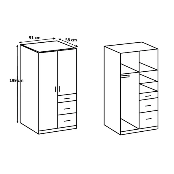 Armoire contemporaine 91 cm Telma I | Matelpro
