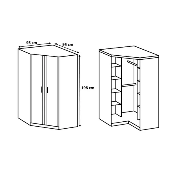 Armoire d'angle contemporaine Begonia