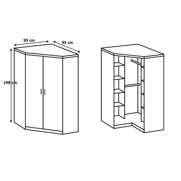 Armoire d'angle contemporaine Bolivie| Matelpro