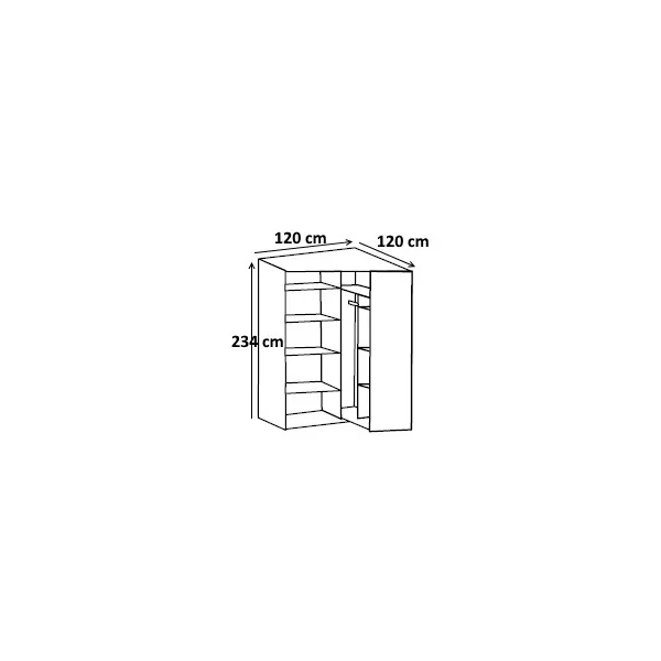 Armoire d'angle contemporaine coloris blanc alpin Amerand