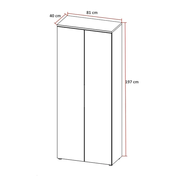 Armoire de bureau haute blanche 2 portes Maily