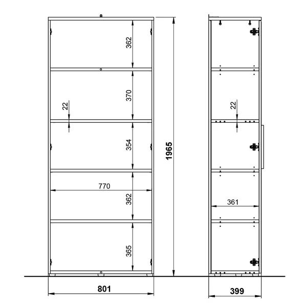 Armoire de bureau haute blanche 2 portes Maily