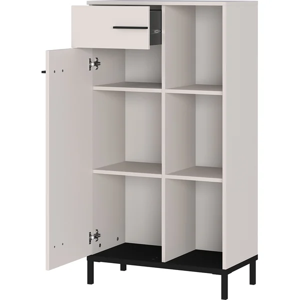 Armoire de bureau moderne H 120 cm gris cachemire Vigor