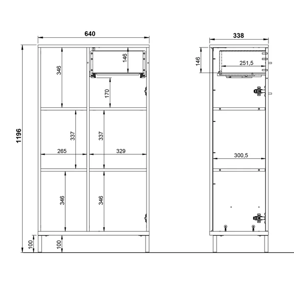 Armoire de bureau moderne H 120 cm gris cachemire Vigor