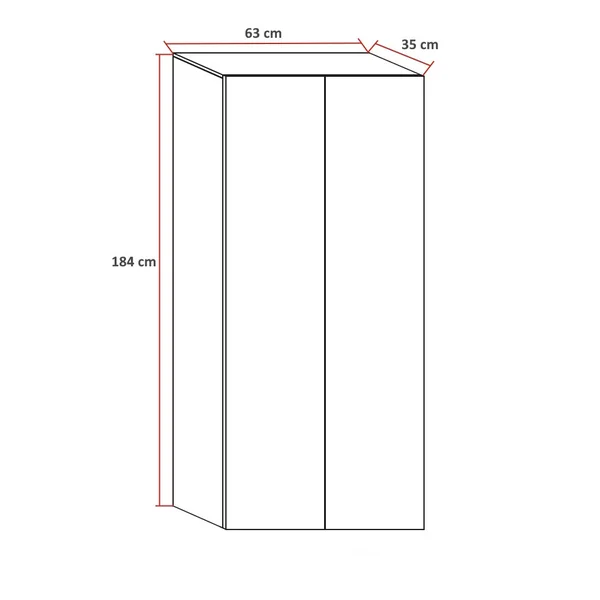 Armoire de bureau moderne H 184 cm laquée blanc brillant Loucia