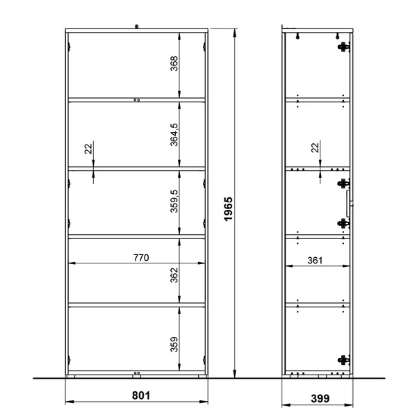 Armoire haute de bureau coloris graphite Betina