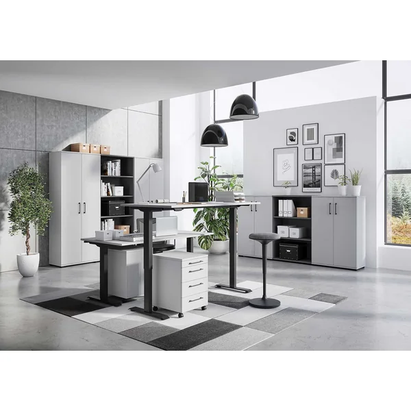 Armoire haute de bureau gris clair Organza