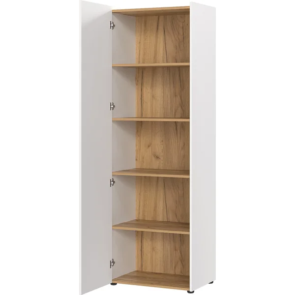 Armoire haute de bureau moderne blanc/chêne Hamalia