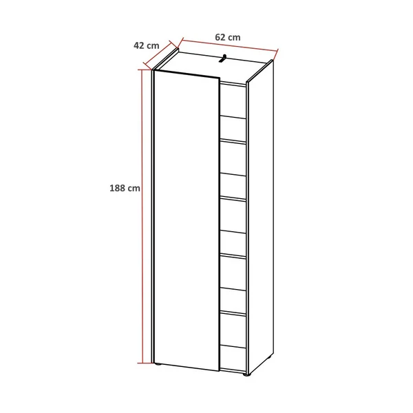 Armoire haute de bureau moderne blanc/chêne Hamalia