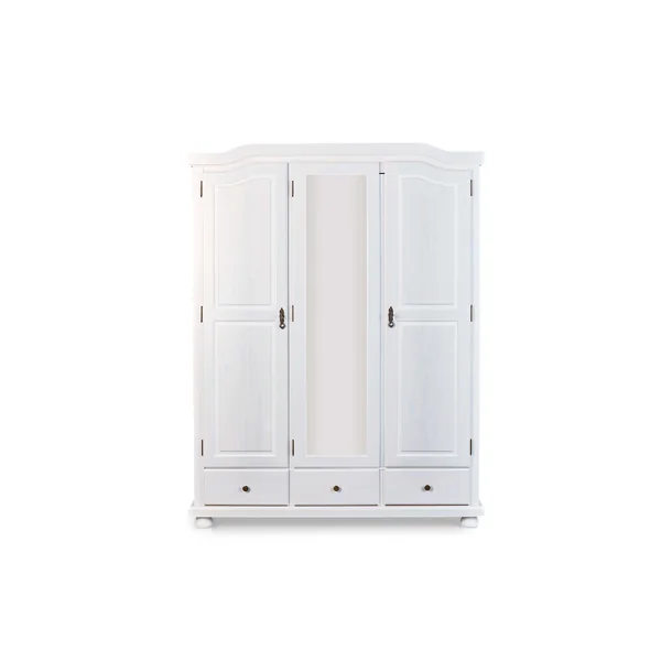 Armoire style campagne 150 cm en pin massif blanc Hada I