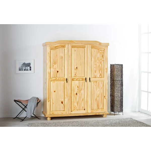 Armoire style campagne 150 cm en pin massif Hada | Matelpro