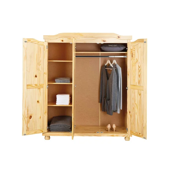 Armoire style campagne 150 cm en pin massif Hada | Matelpro