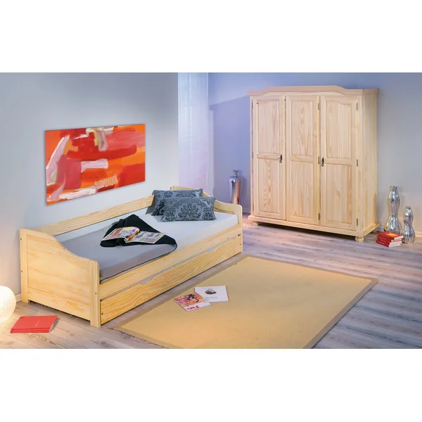 Armoire style campagne 150 cm en pin massif Hada | Matelpro