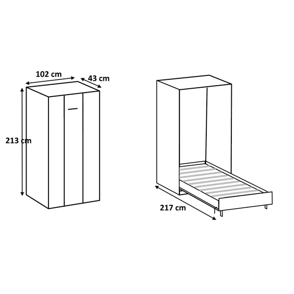 Armoire-lit contemporaine verticale Jawal