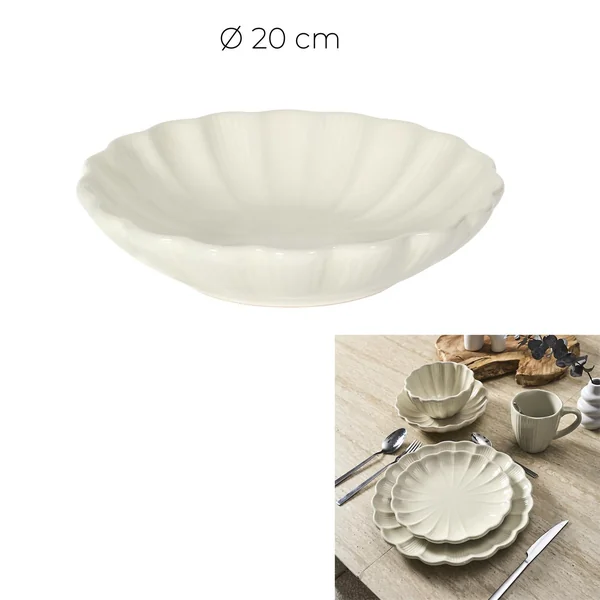 ASSIETTE CREUSE CALISTA ECRU D20CM