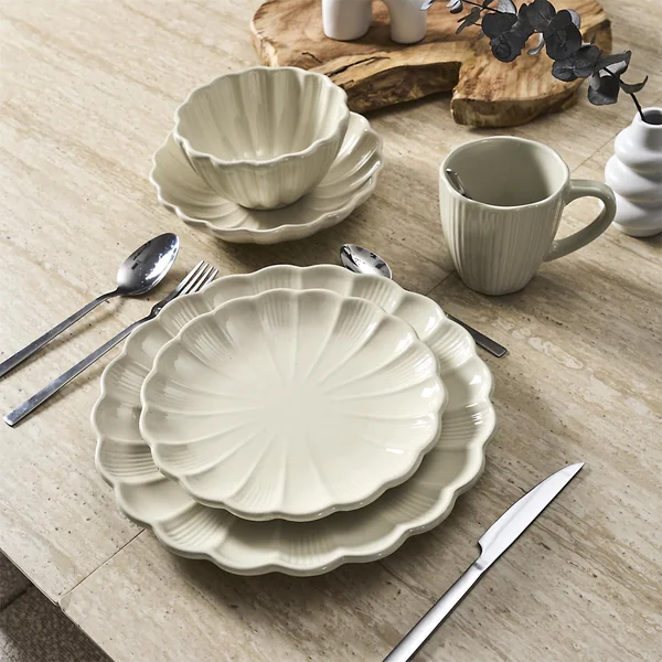 ASSIETTE CREUSE CALISTA ECRU D20CM