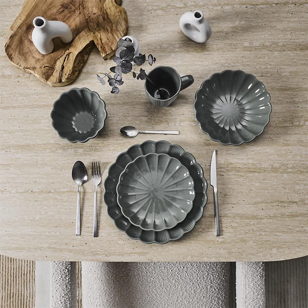 ASSIETTE PLATE CALISTA GRIS D27CM