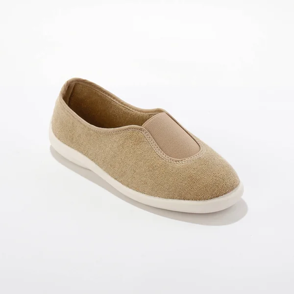 Ballerine d'intérieur éponge élastiquée , beige