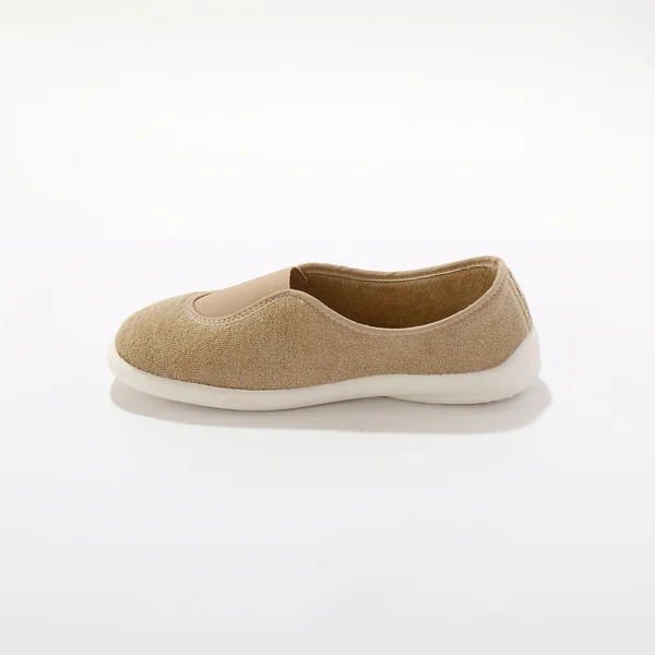 Ballerine d'intérieur éponge élastiquée , beige