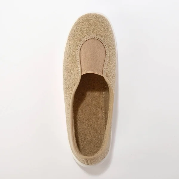 Ballerine d'intérieur éponge élastiquée , beige
