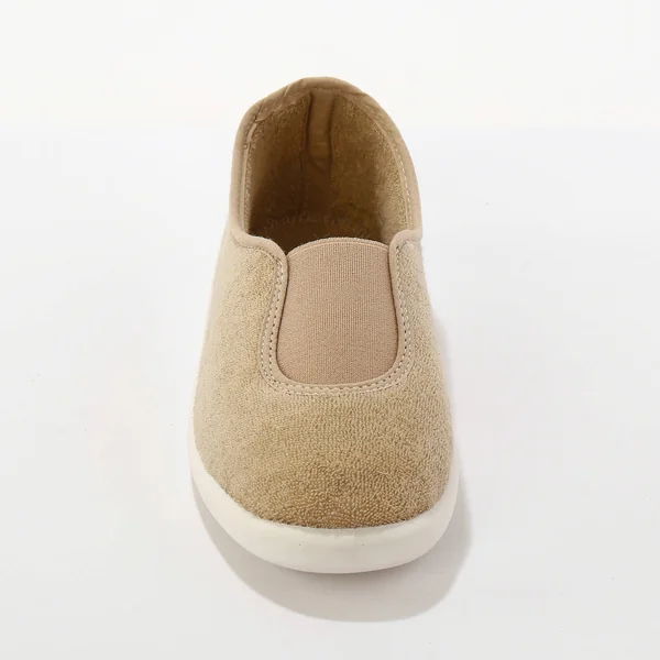 Ballerine d'intérieur éponge élastiquée , beige
