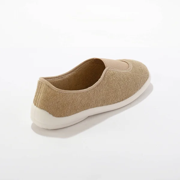 Ballerine d'intérieur éponge élastiquée , beige
