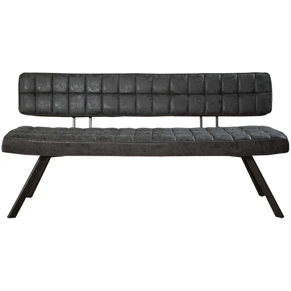 Banc vintage en PU noir Emile