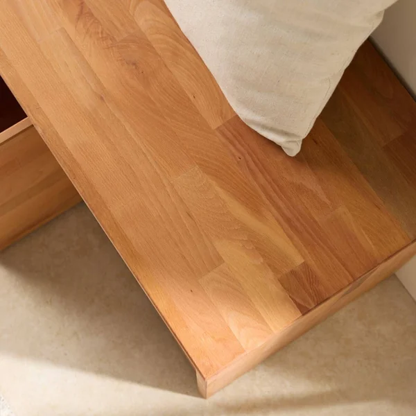 Banc à chaussures bois massif avec 2 cubes de rangement Cyriel - Hêtre Massif