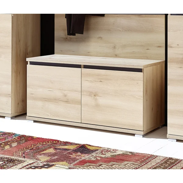 Banc à chaussures contemporain coloris hêtre Yanice | Matelpro