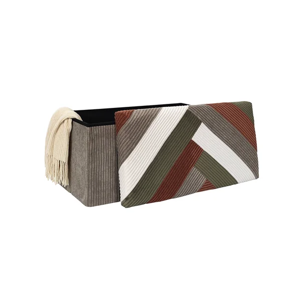 Banc-coffre pliable patchwork, multicolore