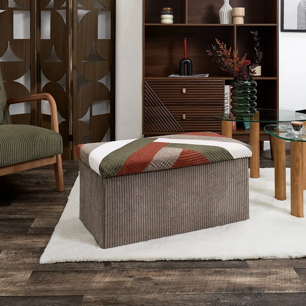 Banc-coffre pliable patchwork, multicolore