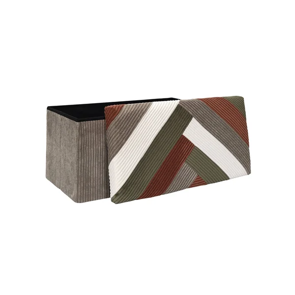 Banc-coffre pliable patchwork, multicolore
