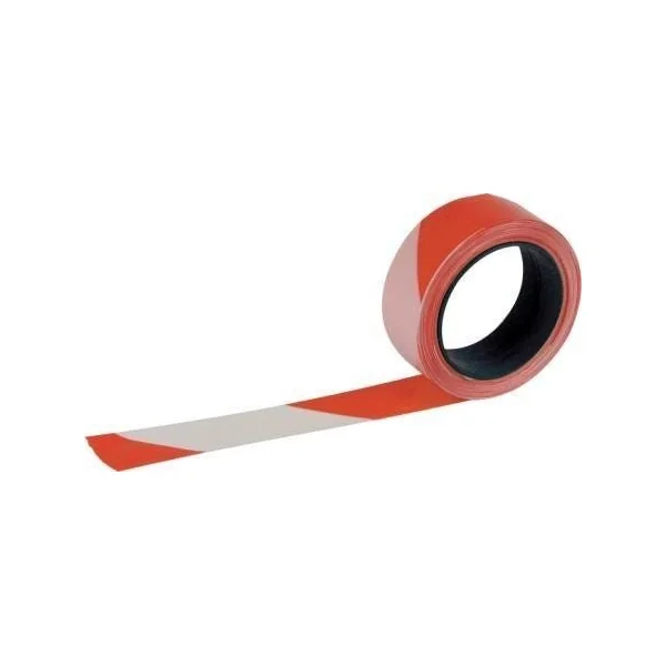 Bande de chantier blanc/rouge 50 mm x 100 m