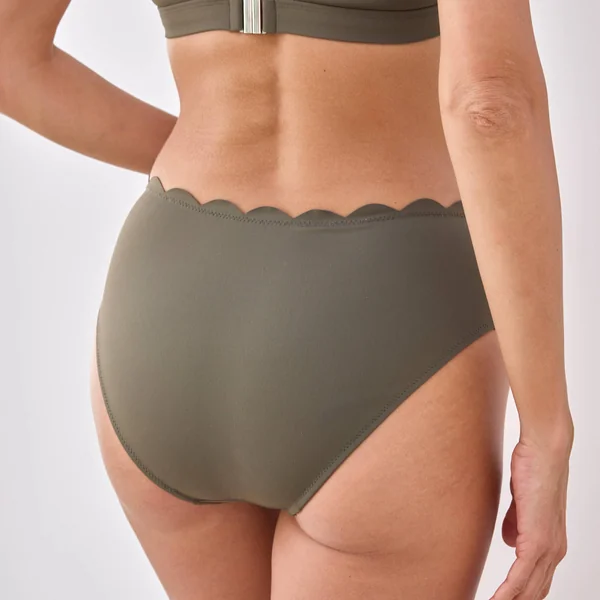 Bas de maillot de bain uni Gaona - forme maxi, kaki