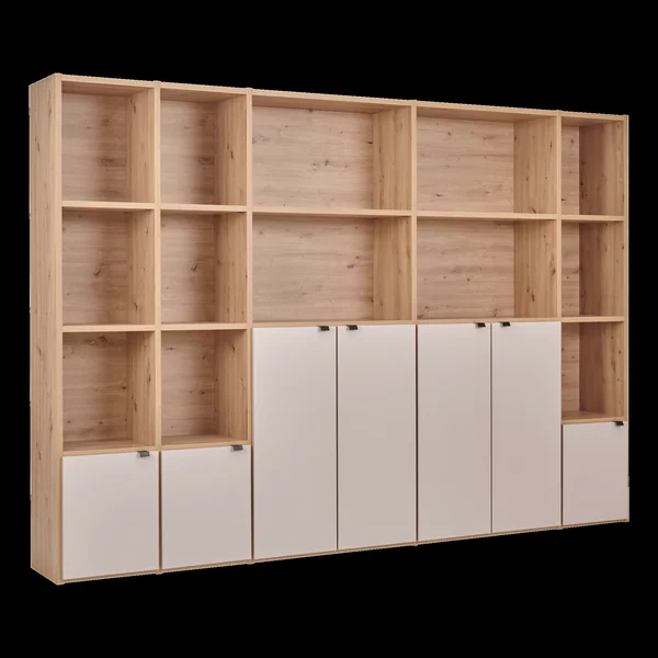 Bibliothèque 7 portes L298 cm Marlone - Perle