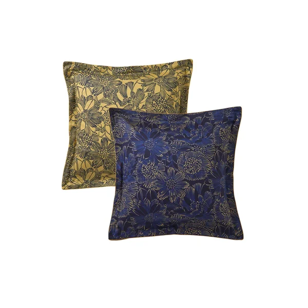 BLANC DES VOSGES Taie d'oreiller satin Elixir - Indigo - 65 x 65 cm
