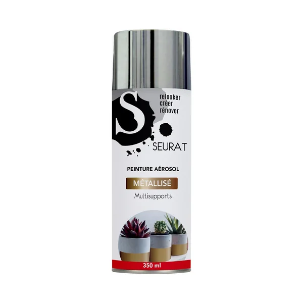 BOMBE DE PEINTURE MULTI SUPPORTS METALLISEE CHROME 350ML