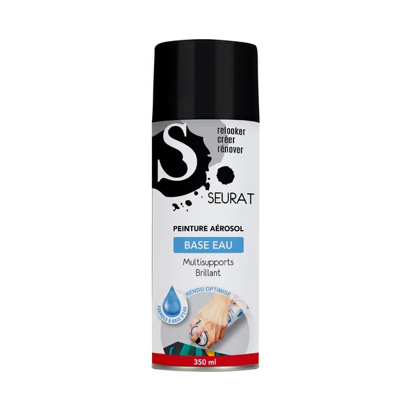 BOMBE DE PEINTURE MULTI SUPPORTS NOIR BRILLANT 350ML