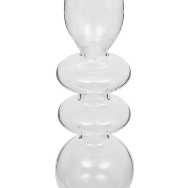 BOUGEOIR VERRE BULLES TRANSPARENT H.22CM