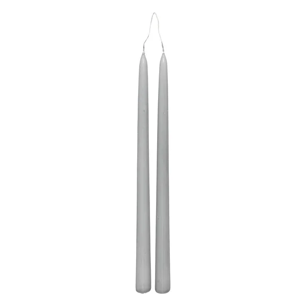 BOUGIE BATON HUGO GRIS H.30CM X2 PIECES
