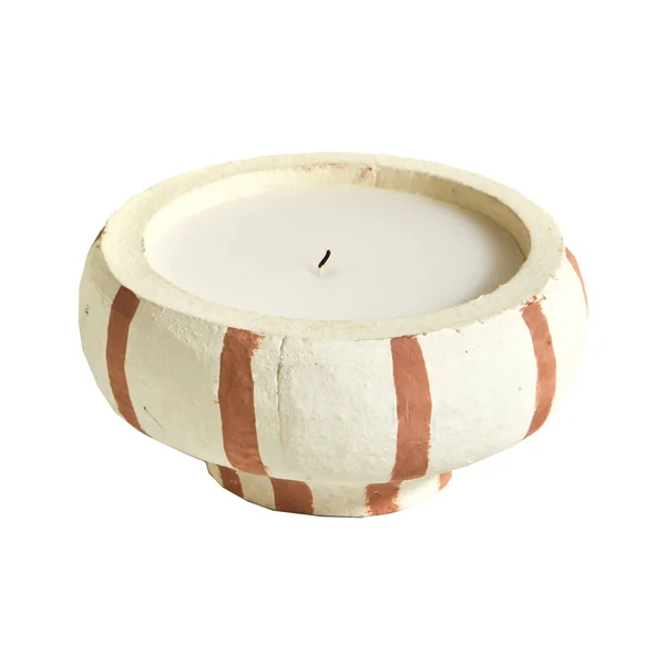 Bougie parfumée bicolore, blanc/orange