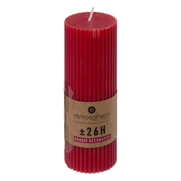 BOUGIE RONDE DEMI ROUGE D.5X14CM