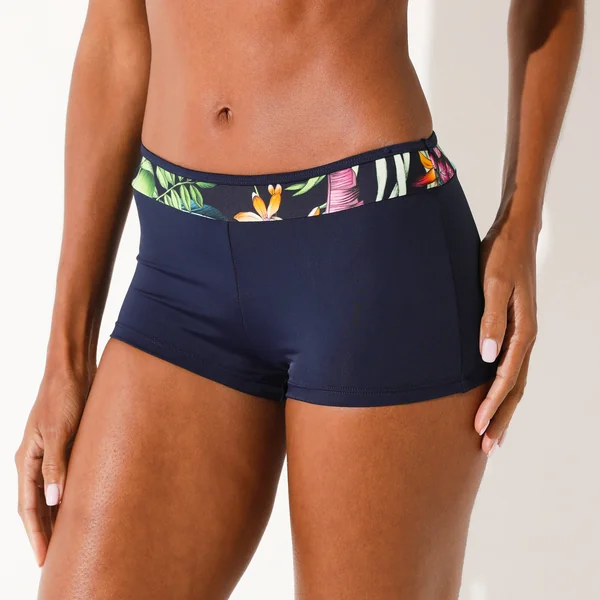 Boxer de bain imprimé Banna, marine / multicolore