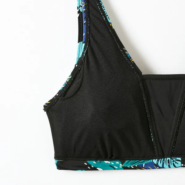 Brassière imprimée sans armature ligne post-opératoire PALOMBIA , noir / bleu